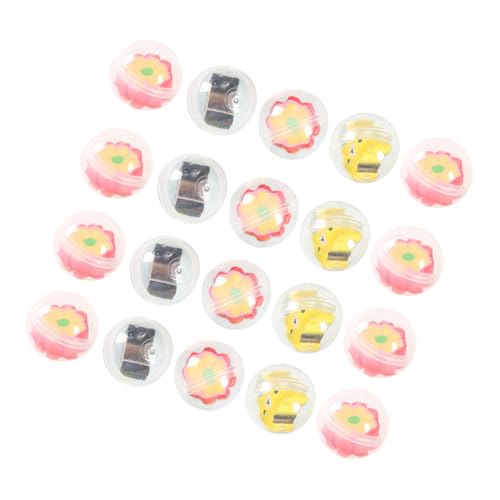 GLEAVI 20 Stück Teiliges Bunte Kapseln Nachfüllbare Plastik Kapseln mit Cartoon Stift Charms Kleine Runde Mitgebsel Spielzeuge für Geburtstagsfeiern Ostern Kinderparty Geschenkfüllung von GLEAVI
