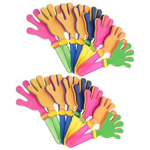 GLEAVI 20 Stück Teiliges Bunte Kunststoff Handklatscher für Erwachsene Geräuschvolle Party Clapper Handliche Lärmerzeuger für Sportveranstaltungen Konzerte und Zufällige Zufällige Farbe von GLEAVI