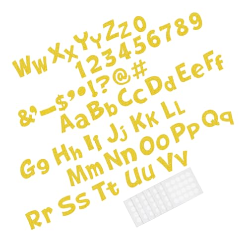 GLEAVI 216 Stück Teiliges aus Glitzerbuchstaben aus Karton für Bulletin Boards Klassenzimmer und Raumdekoration Selbstklebende Papierschnitte für Partys und DIY Projekte von GLEAVI