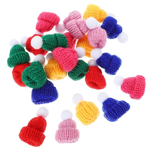 GLEAVI 24 Stück Mini Weihnachtsmützen Teilig DIY Strickmützen für Weihnachtsbaum Weinflasche und Puppenhaus Farben mit Weißem Ball Basteldekoration für Festliche Anlässe GLEAVI 24 Stück Mini Weihnachtsmützen Teilig DIY Strickmützen für Weihnachtsbaum Weinflasche und Puppenhaus Farben mit Weißem Ball Basteldekoration für Festliche Anlässe von GLEAVI
