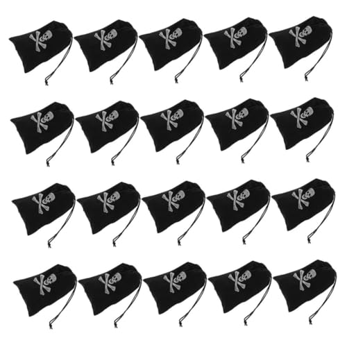 GLEAVI Stück Piraten-aufbewahrungstasche Piraten-thementaschen Piratenbeutel Piraten-goodie-bags Piratentasche Piraten-münzenbeutel Polyester Schwarz von GLEAVI