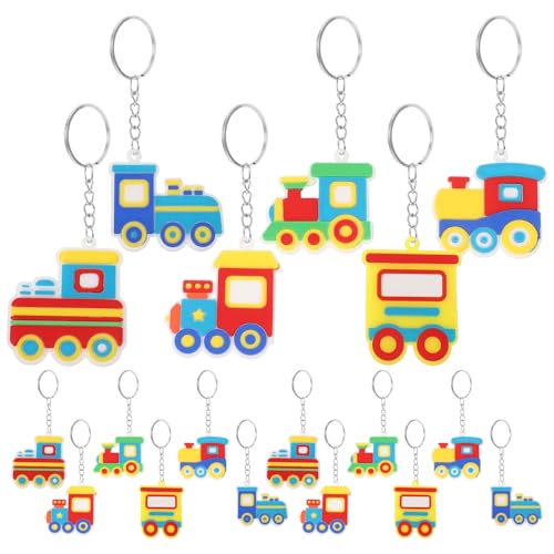 GLEAVI 24 Stück niedliche Auto-Schlüsselanhänger: PVC-Cartoon-Schlüsselring, bunter Taschenanhänger für Rucksäcke, Geldbörsen, lustige Weihnachtsgeschenke, Partygeschenke, Beutelfüller für von GLEAVI