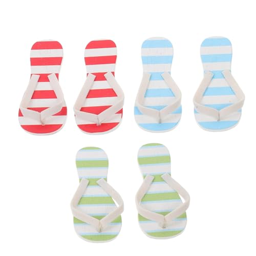 GLEAVI 3 Paare Mini Slipper Deko Miniatur Hausschuhe für Puppenhaus Mikrolandschaften Sommer Dekoration mit Blau Weißen Rot Weißen und Grünen Mustern für DIY Projekte und GLEAVI 3 Paare Mini Slipper Deko Miniatur Hausschuhe für Puppenhaus Mikrolandschaften Sommer Dekoration mit Blau Weißen Rot Weißen und Grünen Mustern für DIY Projekte und von GLEAVI