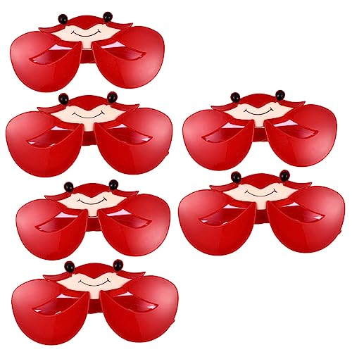 GLEAVI 3 Sätze Lustige Brille Funky Thematisiert Tropische Kostümrequisiten Einsiedler Tierische Brillen Lustige Party-sonnenbrille Lustige Tropenbrille Die Krabbe Rot Plastik 2 Stück * 3 von GLEAVI