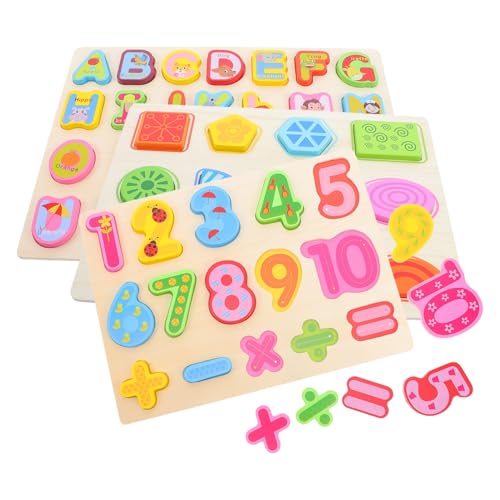 GLEAVI 3 Teiliges Holzpuzzle Set Montessori Sortierbrett Für Alphabet Zahlen Und Formen – Kleinkinder Lernen Mathematik Frühes Lernspielzeug Für Vorschulkinder Geburtstag Urlaub GLEAVI 3 Teiliges Holzpuzzle Set Montessori Sortierbrett Für Alphabet Zahlen Und Formen – Kleinkinder Lernen Mathematik Frühes Lernspielzeug Für Vorschulkinder Geburtstag Urlaub von GLEAVI