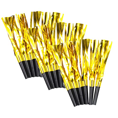 GLEAVI 30 Stück pfeifen für kinderspielzeug Toys Party Sachen Toys for Jubelpfiffe Partykrachmacher Partypfeifen Pfeifen für die Party Plastik Golden von GLEAVI