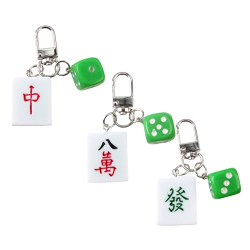 GLEAVI 3Stücke Mahjong Schlüsselanhänger im Kreativen Chinesischen Stil Dekorative Taschenanhänger für Mahjong Fans Geschenkidee für Freunde und Spieleliebhaber von GLEAVI