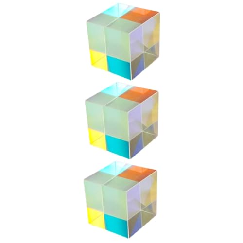 GLEAVI 3st Für Kinder Farbwürfelprisma Spielzeug Zum Lernen Von Physik Teenager-ingenieurwesen Physik Lehrt Dekorationskunst Optischer Würfel Unterrichtsmaterialien Glas von GLEAVI