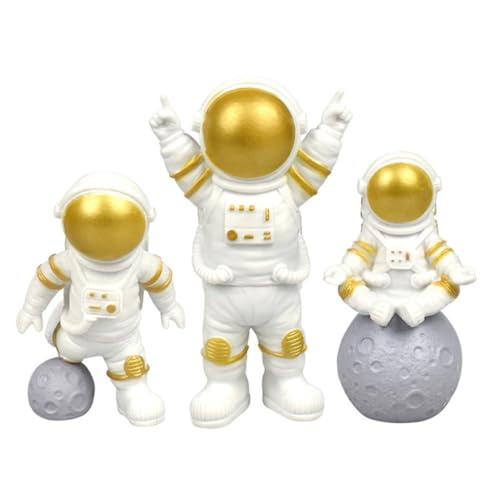 GLEAVI 3stücke Mini Astronaut Modell Für Kuchen Auto Innenraum Büro Und Kinderzimmer Schmuck Harz Figuren Für Dekoration Und Geschenke von GLEAVI