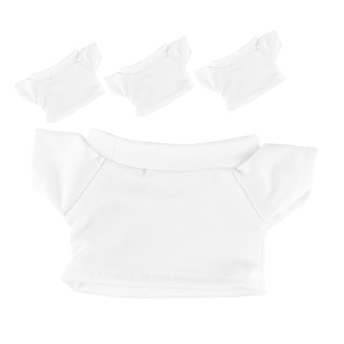 GLEAVI 4 Stück Bärt-Shirt dekoratives Puppendekor Bärenshirt Basic-Puppen-T-Shirt kompakte Puppenkleidung Puppen-T-Shirt-Kleidung kompakte T-Shirt-Kleidung Stofftier-Shirt Baumwolle Weiß GLEAVI 4 Stück Bärt-Shirt dekoratives Puppendekor Bärenshirt Basic-Puppen-T-Shirt kompakte Puppenkleidung Puppen-T-Shirt-Kleidung kompakte T-Shirt-Kleidung Stofftier-Shirt Baumwolle Weiß von GLEAVI