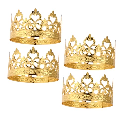 GLEAVI 4 Stück Goldene Kronkuchendekoration Mini Kronprinzessin Kuchendeckel Kronenaufsätze für Tische Königin Tiaras Blumenkuchendekorationen Tortenaufsätze für Geburtstage Eisenblech GLEAVI 4 Stück Goldene Kronkuchendekoration Mini Kronprinzessin Kuchendeckel Kronenaufsätze für Tische Königin Tiaras Blumenkuchendekorationen Tortenaufsätze für Geburtstage Eisenblech von GLEAVI