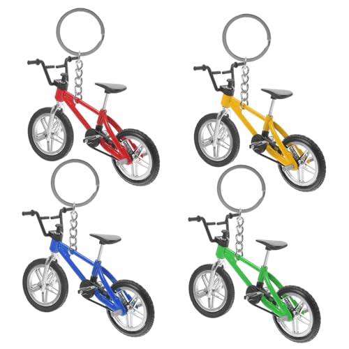 GLEAVI 4 Stück Mini Fahrrad Schlüsselanhänger Retro Finger Mountainbike Modell aus Legierung Praktischer Schlüsselanhänger für Sammler und Dekoration Gelb Rot Blau Grün GLEAVI 4 Stück Mini Fahrrad Schlüsselanhänger Retro Finger Mountainbike Modell aus Legierung Praktischer Schlüsselanhänger für Sammler und Dekoration Gelb Rot Blau Grün von GLEAVI