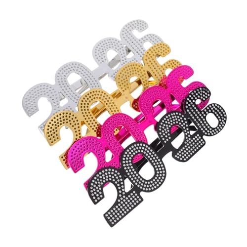 GLEAVI 4 Stück Teiliges Year Brillen mit Schwarzer Goldener Roter und Silberner Fassung Leichte Kreative Partybrillen für Silvesterfeier Abschlussfeier und Familienzusammenkünfte GLEAVI 4 Stück Teiliges Year Brillen mit Schwarzer Goldener Roter und Silberner Fassung Leichte Kreative Partybrillen für Silvesterfeier Abschlussfeier und Familienzusammenkünfte von GLEAVI