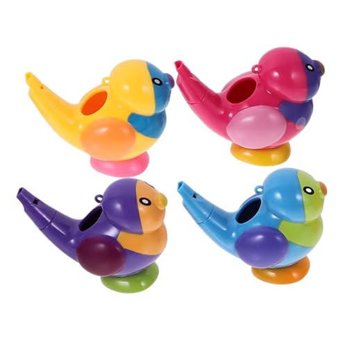 GLEAVI 4 Stück Wasserspielzeug für Junge Mädchen Cartoon Vogel Pfeife für Badewanne und Pool Fördert Auditive Fähigkeiten und Sicheres im Wasser von GLEAVI