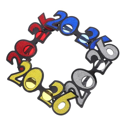 GLEAVI 4 Teilige Party Brille Neuartige Sonnenbrille Für Silvester 2026 – Kostümbrille Für Themenpartys Halloween – Neujahrsdekoration GLEAVI 4 Teilige Party Brille Neuartige Sonnenbrille Für Silvester 2026 – Kostümbrille Für Themenpartys Halloween – Neujahrsdekoration von GLEAVI