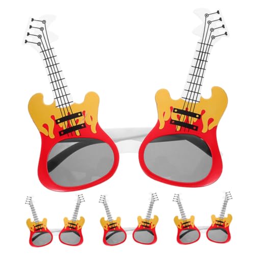 GLEAVI 4 Teilige Sonnenbrillen In Form Einer E Gitarre Kunststoffbrillen Für Musikfestivals Rockpartys – Lustige Brillen Für Strand Poolpartys Und Karneval GLEAVI 4 Teilige Sonnenbrillen In Form Einer E Gitarre Kunststoffbrillen Für Musikfestivals Rockpartys – Lustige Brillen Für Strand Poolpartys Und Karneval von GLEAVI