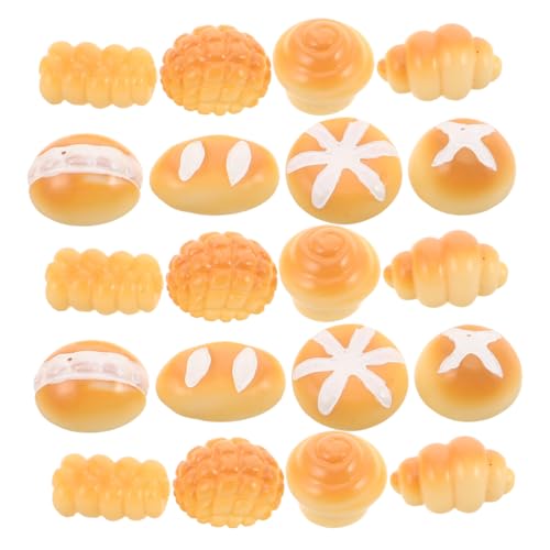 GLEAVI 40 Stück Teiliges Miniatur Realistische Künstliche Brote aus Resin Detailgetreue Mini Brotfiguren für DIY Bastelprojekte Lebensnahe Dekoration für Puppenhaus und Mikrolandschaften von GLEAVI