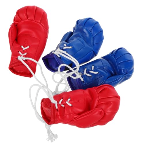 GLEAVI 4Stücke Mini Boxhandschuhe für Auto Heimdekoration Realistische Schlaghandschuhe Praktische Anhänger für Puppenhäuser und Boxfans Partygeschenk von GLEAVI