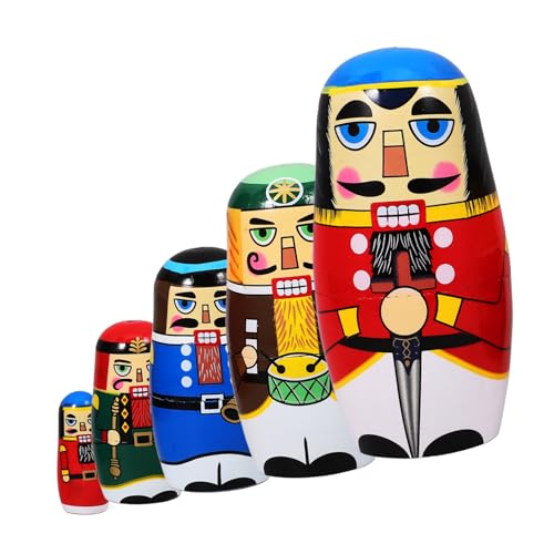 GLEAVI 5 Stück Teiliges Weihnachts aus Russische Nesting Dolls für Kreative Heimdekoration für Schlafzimmer Wohnzimmer Kindergarten und Robuste und Sichere Matroschkas GLEAVI 5 Stück Teiliges Weihnachts aus Russische Nesting Dolls für Kreative Heimdekoration für Schlafzimmer Wohnzimmer Kindergarten und Robuste und Sichere Matroschkas von GLEAVI
