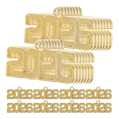 GLEAVI 50 Stück 2026 Jahres-Charms-Anhänger aus Legierung für DIY-Schlüsselanhänger, Abschluss-Quasten-Charms, Armbänder, Schmuckherstellung, Zubehör, Schlüsselanhänger zum Basteln, GLEAVI 50 Stück 2026 Jahres-Charms-Anhänger aus Legierung für DIY-Schlüsselanhänger, Abschluss-Quasten-Charms, Armbänder, Schmuckherstellung, Zubehör, Schlüsselanhänger zum Basteln, von GLEAVI