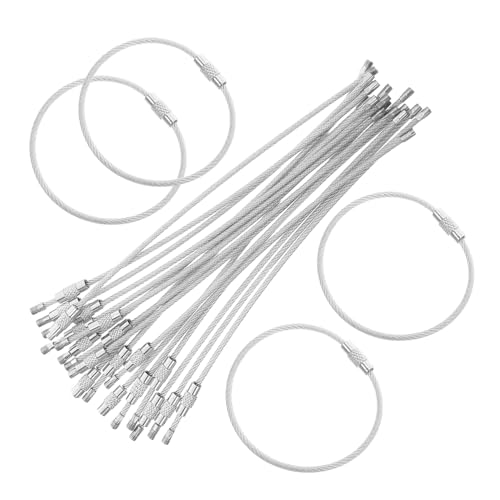 GLEAVI 50 Stück Pvc-beschichtete Stahlseil Schlüsselringe Kratzfest Schutz Schlüsselanhänger Schlaufen für Gepäck Zubehör Handgefertigt Silber GLEAVI 50 Stück Pvc-beschichtete Stahlseil Schlüsselringe Kratzfest Schutz Schlüsselanhänger Schlaufen für Gepäck Zubehör Handgefertigt Silber von GLEAVI