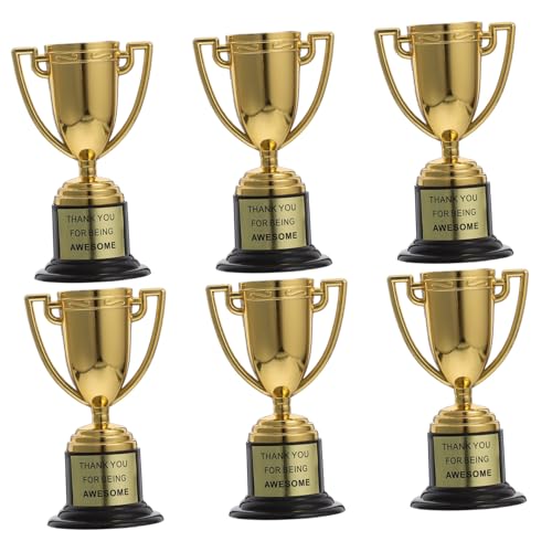 GLEAVI 6 Stück Mini Gold Trophäen für Sportveranstaltungen und Partys Auszeichnung für Erwachsene Vielseitig Einsetzbar Belohnung und Dekoration von GLEAVI