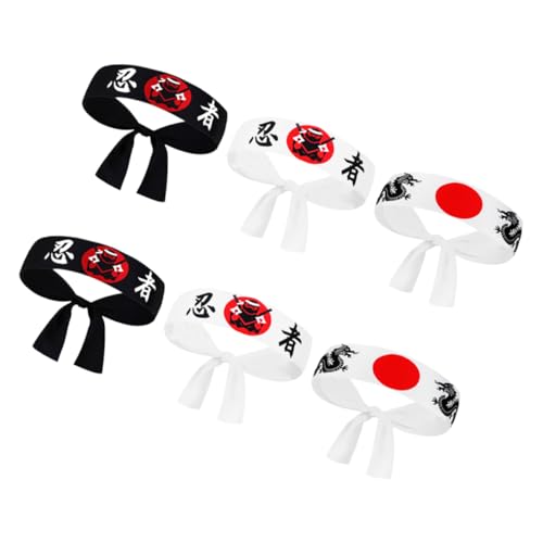 GLEAVI 6 Stück Samurai-stirnband Stirnband Stirnbänder Sushi Karate-kind-stirnband Für Erwachsene Japanischer Drache Einheitliches Hutband Sushi-kostüm Für Koch-bandana Polyester GLEAVI 6 Stück Samurai-stirnband Stirnband Stirnbänder Sushi Karate-kind-stirnband Für Erwachsene Japanischer Drache Einheitliches Hutband Sushi-kostüm Für Koch-bandana Polyester von GLEAVI