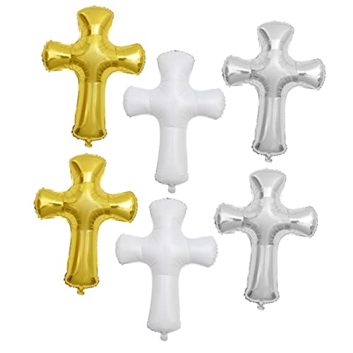 GLEAVI 6 Stück Taufballons Form Weiß Erste Junge Für Gemeinschaft Ballons Zur Taufe Party Kreuzen Religiöse Ballons Kreuzballons Für Die Taufe Rosa Heilig Aluminiumfolie GLEAVI 6 Stück Taufballons Form Weiß Erste Junge Für Gemeinschaft Ballons Zur Taufe Party Kreuzen Religiöse Ballons Kreuzballons Für Die Taufe Rosa Heilig Aluminiumfolie von GLEAVI