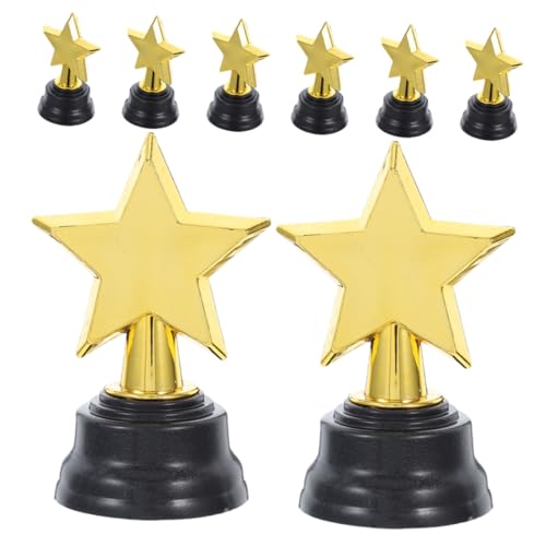 GLEAVI 8 Stück Fünfzackige Sterntrophäe Minitrophäe Kleine Trophäe Basketballtrophäen Trophäenpokal Trophäenpreis Wettbewerbstrophäe Event Requisiten Teilnahmetrophäe Partygeschenke von GLEAVI
