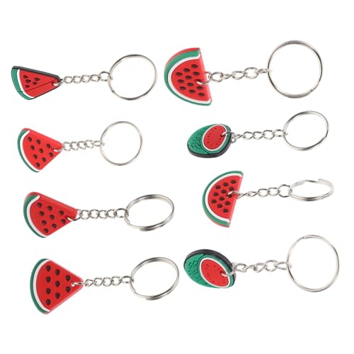 GLEAVI 8 Stück Pvc Wassermelonen Schlüsselanhänger Wassermelonen Schlüsselanhänger Schlüsselanhänger Anhänger Großpackung Wassermelonen Schlüsselring Kreativer Wassermelonen von GLEAVI