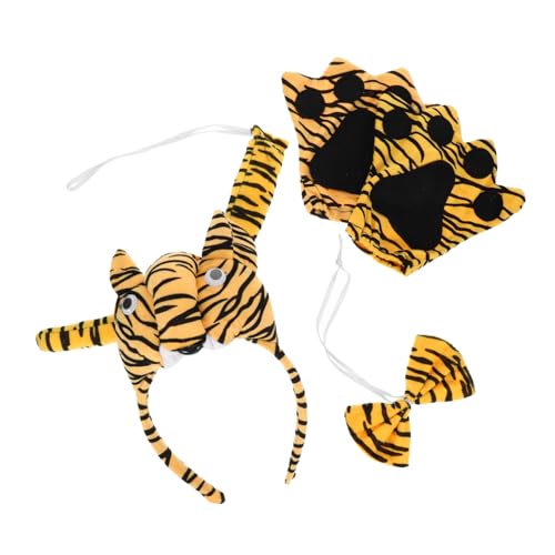 GLEAVI Bühnenshow Jungen Und Mädchen Tiger Kostüm Stirnband Dschungel Tier Hut Halloween Dress up Party Zubehör GLEAVI Bühnenshow Jungen Und Mädchen Tiger Kostüm Stirnband Dschungel Tier Hut Halloween Dress up Party Zubehör von GLEAVI
