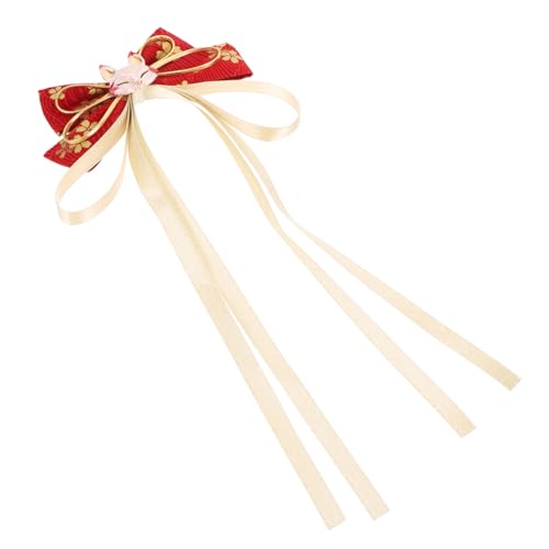 GLEAVI Dekorativer Fuchshaar clip mit Quaste und Schleife Leichter Haarschmuck für Mädchen Eleganter Haarclip für Hochzeit Geburtstag Party und Alltagsfrisuren von GLEAVI