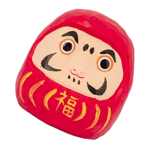 GLEAVI Dharma-Ei-Verzierung japanische Statue Wunschpuppen -Puppen hölzern rot von GLEAVI