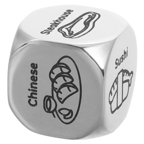 GLEAVI Essensentscheidungswürfel Essenswürfel-Entscheider Lustige Essenswürfel Dating-Würfel Weihnachtsmann-Würfel Schlafentscheidungswürfel Rostfreier Stahl Silver GLEAVI Essensentscheidungswürfel Essenswürfel-Entscheider Lustige Essenswürfel Dating-Würfel Weihnachtsmann-Würfel Schlafentscheidungswürfel Rostfreier Stahl Silver von GLEAVI