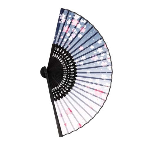 GLEAVI Faltbarer Handfächer im Chinesischen Stil aus Seide Vintage Fächer für Hochzeiten Partys und Dekoration Tragbar und Elegant Blau Gradienten von GLEAVI