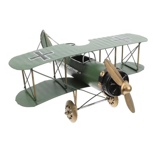 GLEAVI Flugzeugmodell Ornament Ebene Antiquität Form Flugzeugdekorationen Retro Flugzeuge Modellflugzeugbausätze Für Erwachsene Schlüssel Vintage- - Luftfahrtdekor Eisen Grün von GLEAVI