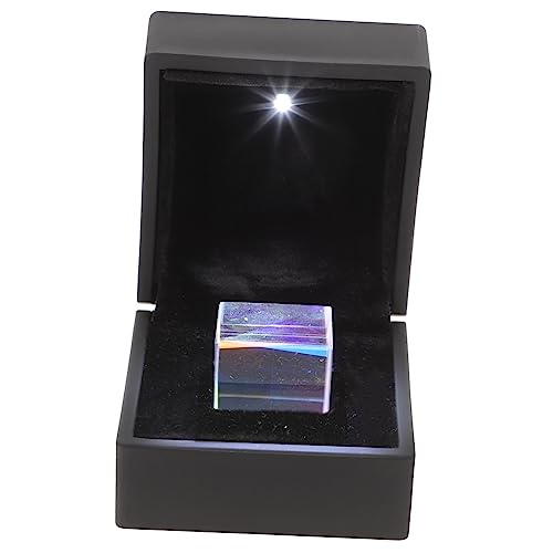 GLEAVI Glaswürfel present box Lichtwürfel dichroitisches Prisma Elementwürfel optischer Prismenwürfel Streuung Licht Physik Sternwürfel optischer RGB- Dispersionsprisma von GLEAVI