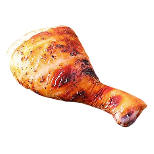 GLEAVI Hühnerbeinkissen kopfkissen Hot Dog quietschendes Hundespielzeug Croissant-Kissen Hühnerkissen Croissant-Plüschtier Gebratene Hähnchenschenkel Light Brown von GLEAVI