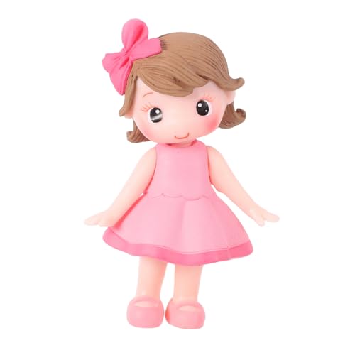 GLEAVI Mädchen Geburtstagstorte Figurine Prinzessin Resin Miniatur Deko für Party Desktop Schmuck Rosa Schleife von GLEAVI