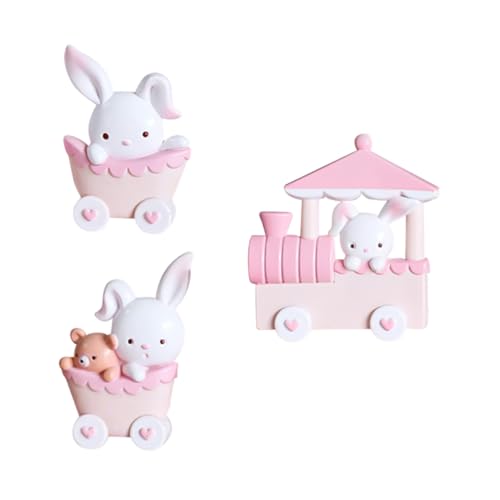 GLEAVI Mini Hasen Zug Tortendeko Bunny Figur Langlebig Niedlich für Party Dekoration von GLEAVI