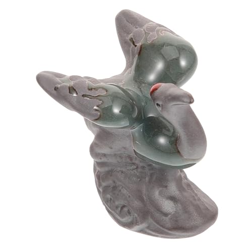 GLEAVI Mini -Keramik -Ornamente Dekorative Kranichfigur Gartenskulpturen Miniatur-kran-Figur Mini- -Statue Kran Gartenstatuen Aquarium Miniatur-kran-Statue Ton von GLEAVI