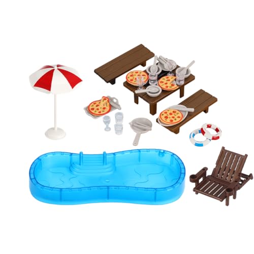 GLEAVI Miniatur Puppenhaus Schwimmbad Miniatur Grill und Strandstuhl: Mini Schwimmring Mini Schwimmbecken Zubehör Pool Deko Für Puppenhaus für Foto-Requisiten und DIY Deko Strand Garten GLEAVI Miniatur Puppenhaus Schwimmbad Miniatur Grill und Strandstuhl: Mini Schwimmring Mini Schwimmbecken Zubehör Pool Deko Für Puppenhaus für Foto-Requisiten und DIY Deko Strand Garten von GLEAVI