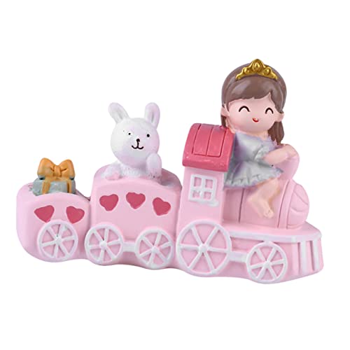 GLEAVI Niedlicher Cake Topper Zug Mädchen in Rosa Cartoon Tortendeko für Geburtstagstorten Party Kuchen Dekoration Vielseitiger Deko ornament für Kinderzimmer und Tischgestaltung von GLEAVI