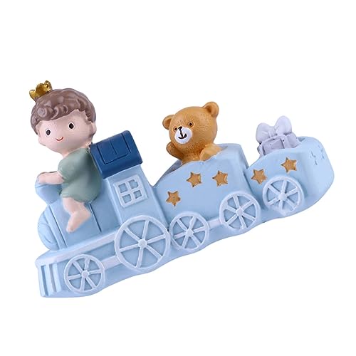 GLEAVI Niedlicher Zug Cake Decoration Ornament für Geburtstagstorten Süße Desktop Deko Essbare Kuchenverzierung für Kinderzimmer und Partydesserts von GLEAVI