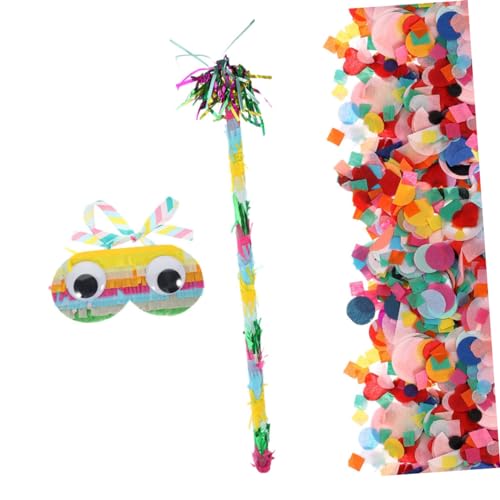 GLEAVI Pinata Spielset mit Leichtem und Augenbinde für Kindergeburtstag Bunte Konfetti Partydeko Sicherer Griff für Feier Karneval GLEAVI Pinata Spielset mit Leichtem und Augenbinde für Kindergeburtstag Bunte Konfetti Partydeko Sicherer Griff für Feier Karneval von GLEAVI