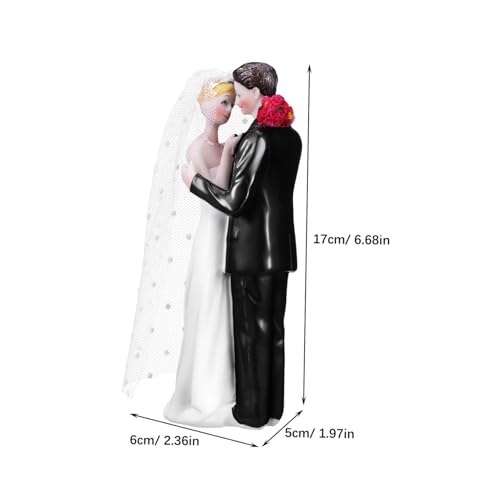 GLEAVI Romantischer Cake Topper Hochzeitspaar Resin Figurine Tortenaufsatz Dekoration für Verlobung und Hochzeitsfeier Detailreiche Braut Bräutigam Tortenfigur für Festliche Anlässe von GLEAVI