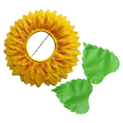 GLEAVI Sonnenblumen Kopfschmuck Leichtes Blumen Headpiece mit Handschuhen für Tanz Bühne Kostüm Teenager Kreative und Bequeme Festival Requisiten von GLEAVI