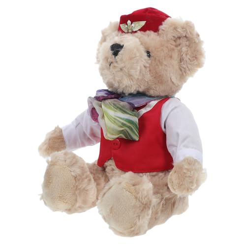 GLEAVI Stewardess Stoffbär Bären-Mittelstücke für Partys ästhetisches Stofftier Plüschgefüllte Tiere Stopfte Bärenpuppe süße Pilotenpuppe weicher Stoffbär PP Baumwolle rot GLEAVI Stewardess Stoffbär Bären-Mittelstücke für Partys ästhetisches Stofftier Plüschgefüllte Tiere Stopfte Bärenpuppe süße Pilotenpuppe weicher Stoffbär PP Baumwolle rot von GLEAVI