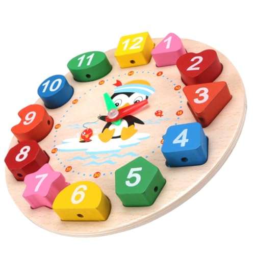 GLEAVI Uhr Pinguin Holz Uhr Puzzle Lernspielzeug für Kleinkinder Jahre Fördert Zahlen und Farberkennung Pädagogisches für Zuhause und Partys GLEAVI Uhr Pinguin Holz Uhr Puzzle Lernspielzeug für Kleinkinder Jahre Fördert Zahlen und Farberkennung Pädagogisches für Zuhause und Partys von GLEAVI