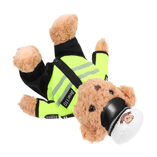 GLEAVI Verkehrspolizei-Bärenpuppe Stofftier Bär ausgestopfter Bär Kuscheltiere für Jungen Plüsch von GLEAVI